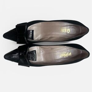 OGL Women's Black Flats with Bow Accent made in Spain